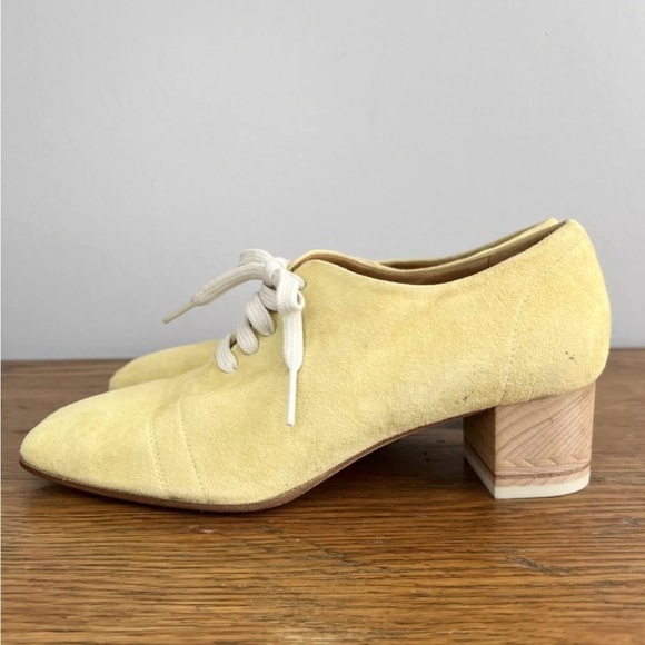 Coclico Size 37 • Anthropologie Goodwin Oxford Suede Leather Pale Yellow. - Picture 7 of 10
